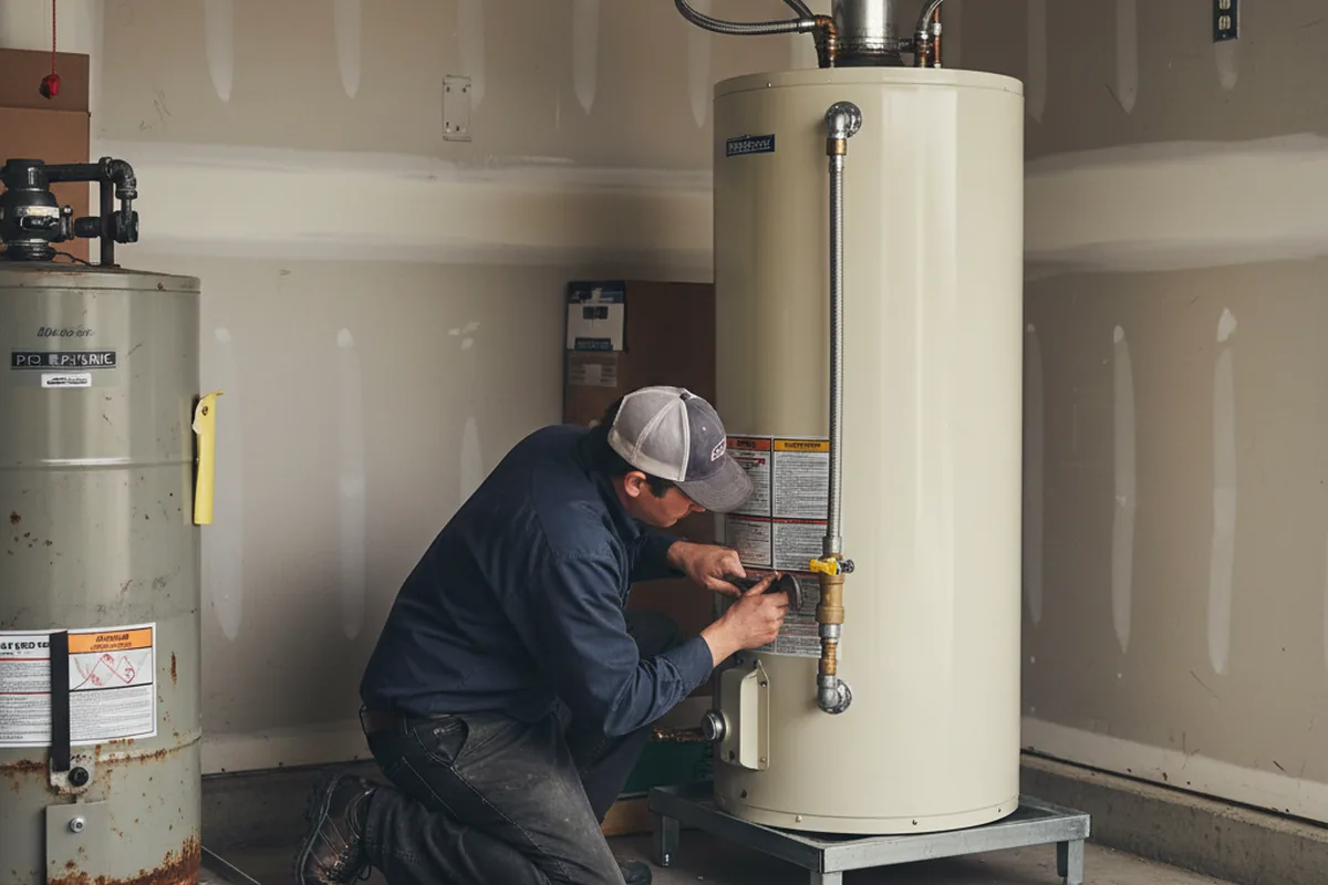Water heater and shutoff valve replacement in Kennard
